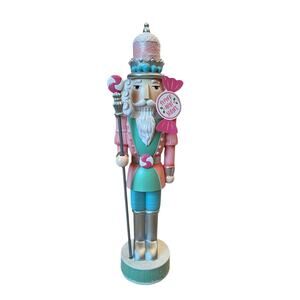 NEW Peppermint Square Christmas NUTCRACKER SOLDIER 18in Pastel Resin Holiday
